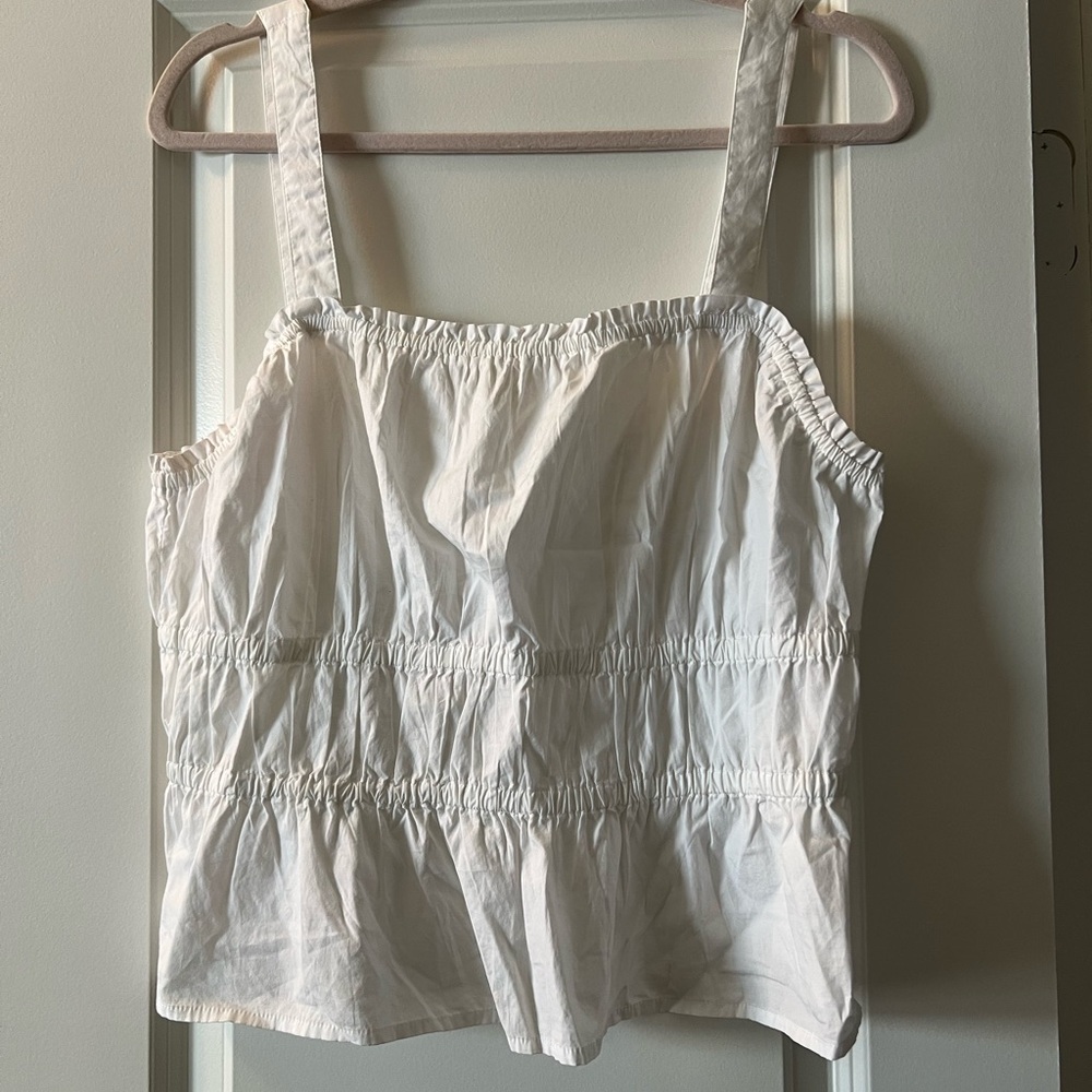 Madewell White Smocked Camisole